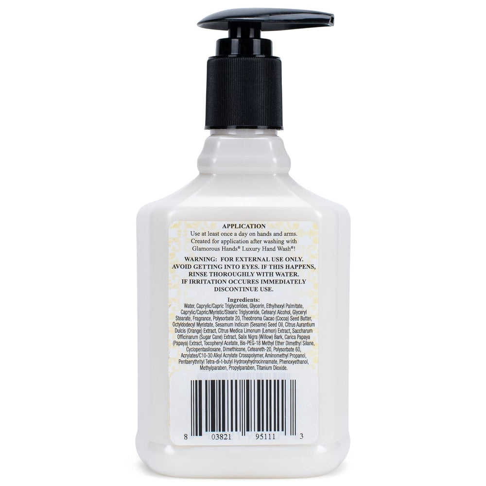 Tyler Candle Co Diva hand lotion label closeup highlighting fragrance