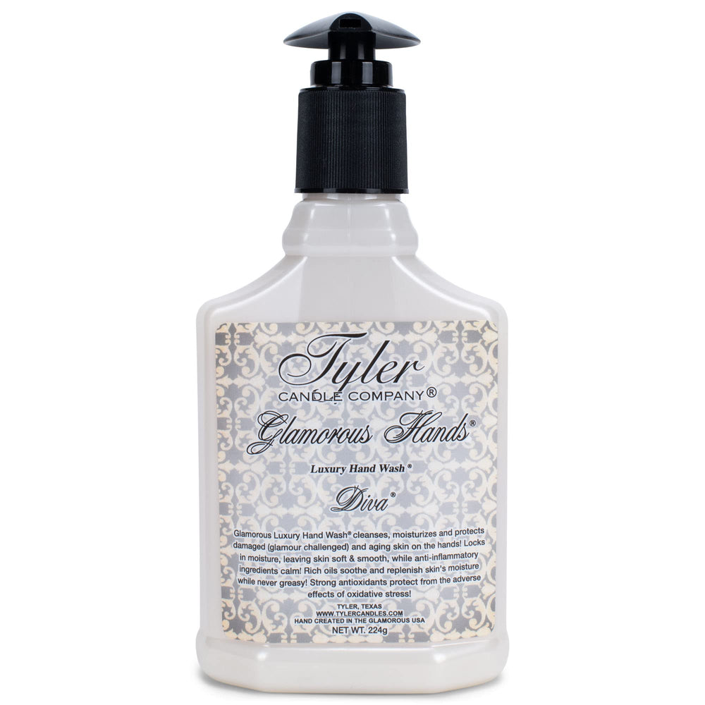 Tyler Candle Company Diva Hand Wash bottle delivers luxurious nourishment and soft hands.