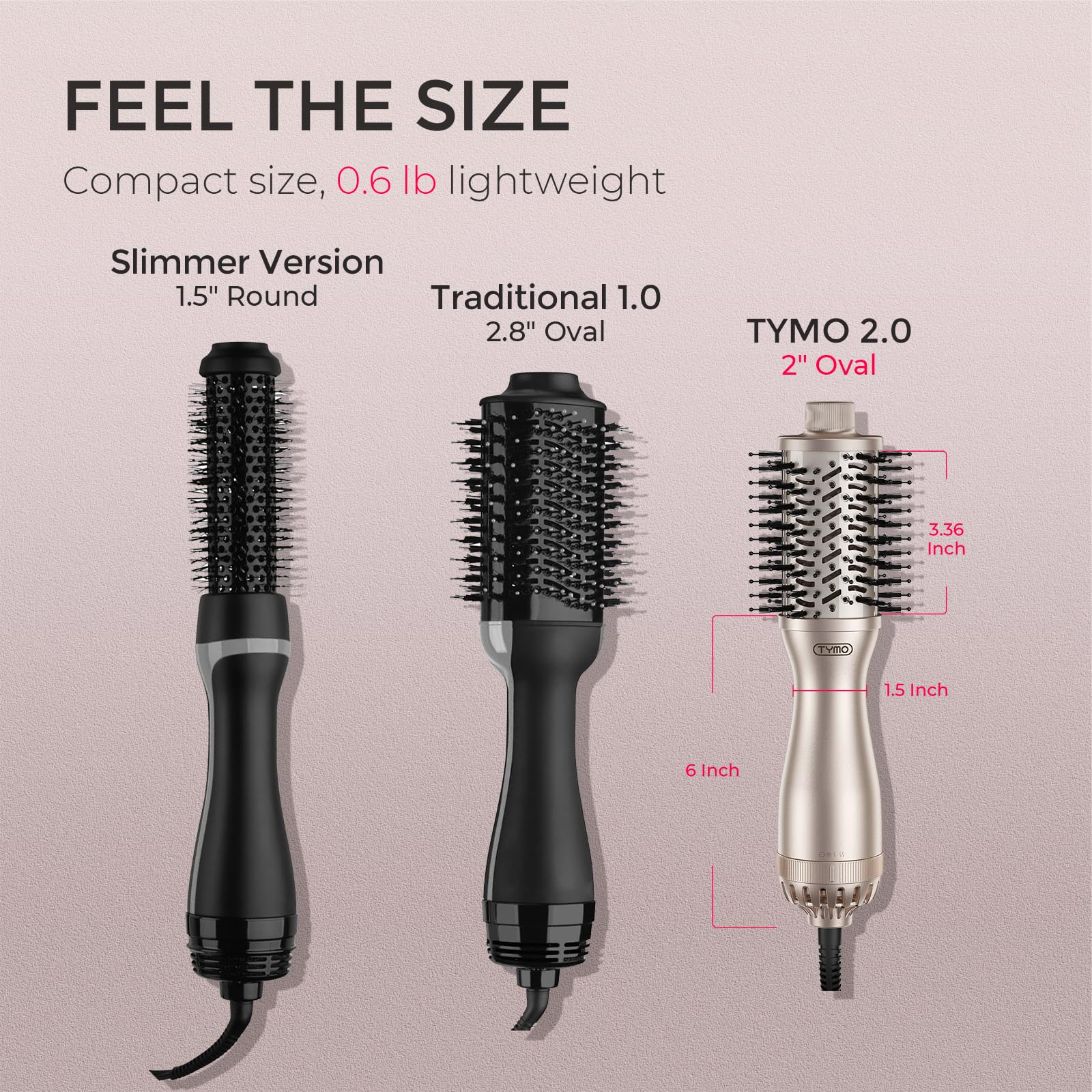 TYMO 2.0 one-step styling image showcases easy straight or curled looks