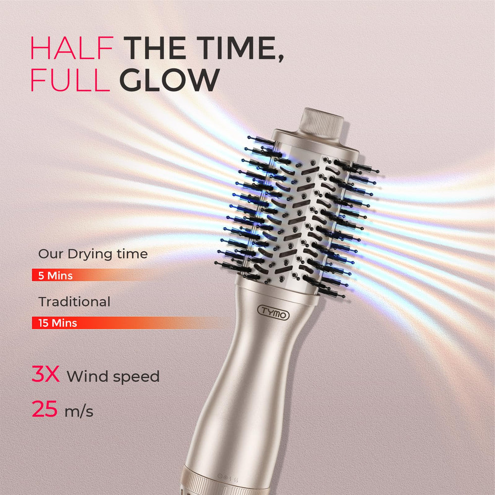TYMO 2.0 strong grip bristle system minimizes pulling for smooth styling