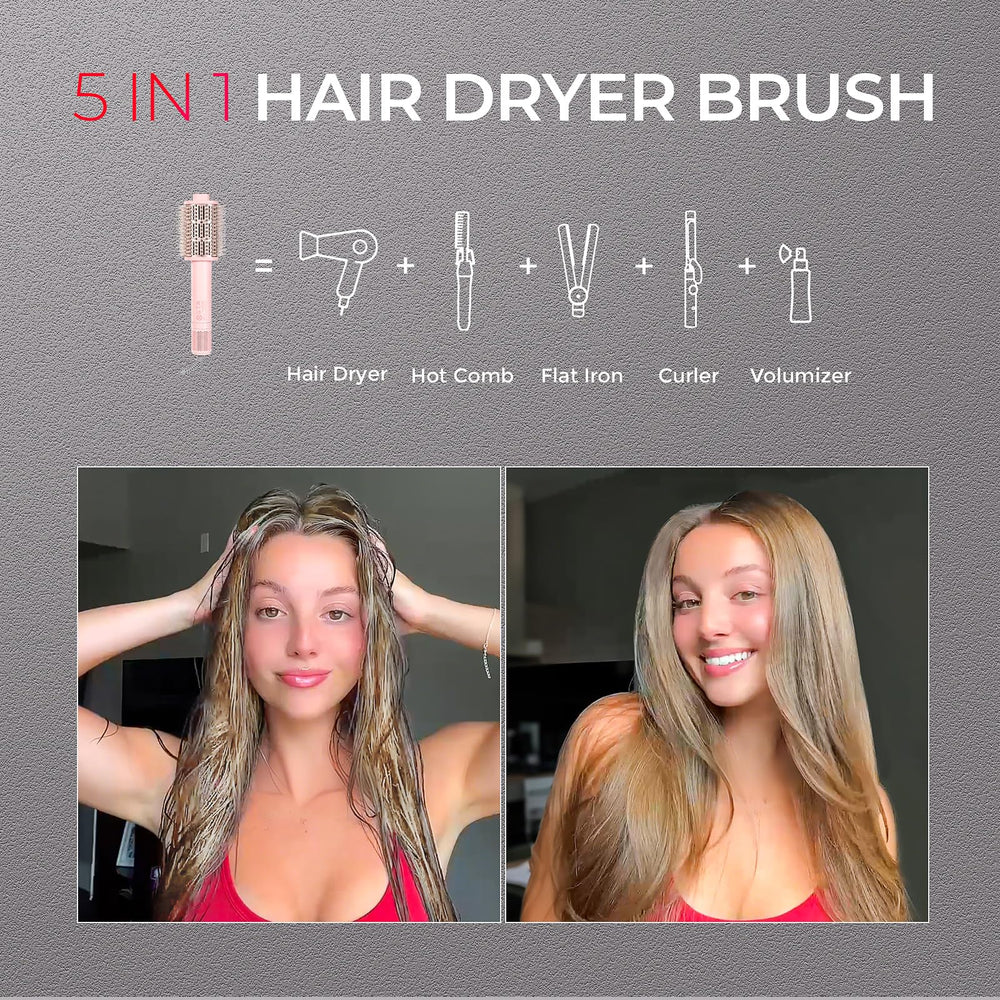 TYMO 3.0 5-in-1 salon power combines drying, straightening, curling, and volumizing.