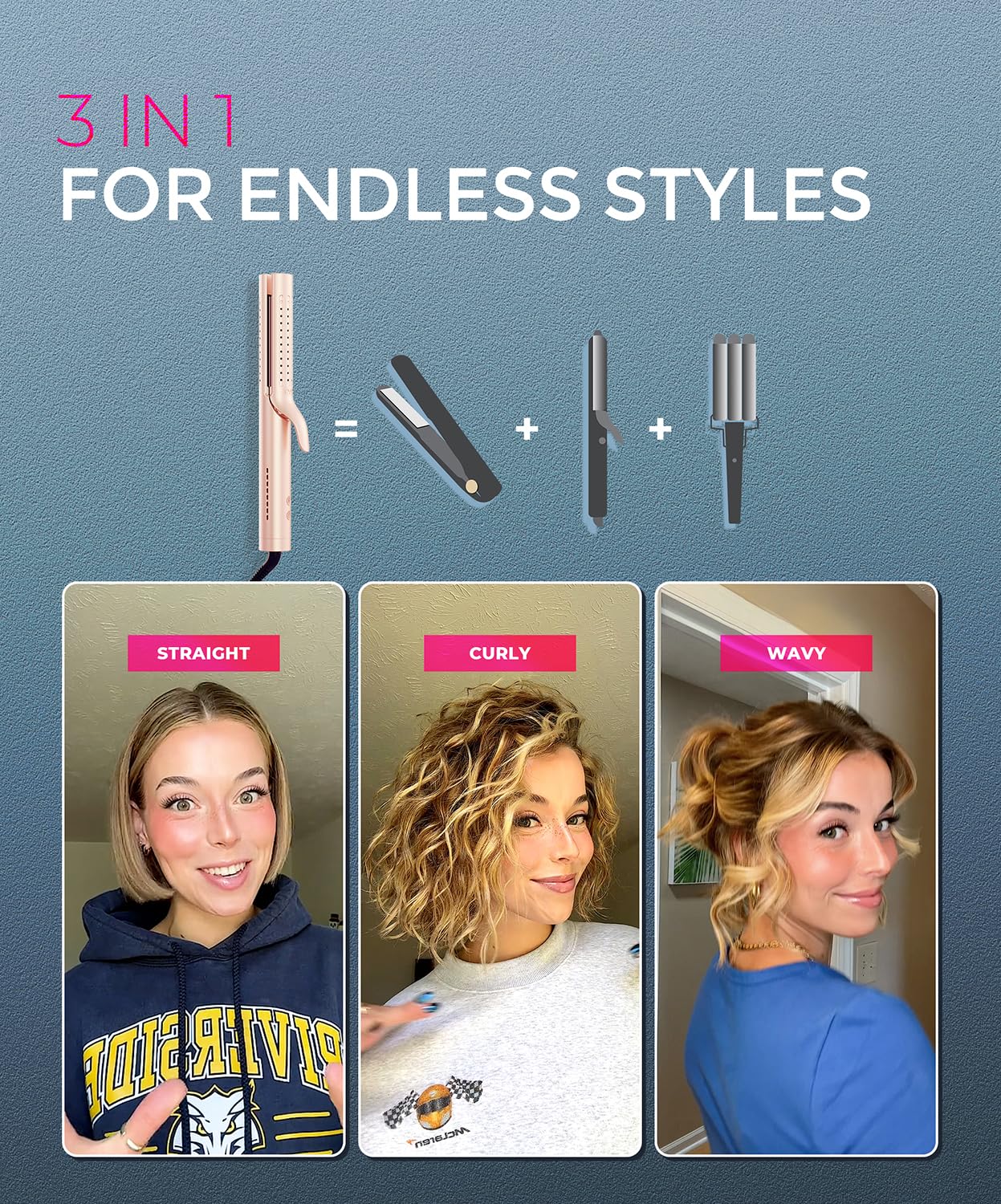 TYMO Airflow 2.0 curling iron 360-degree airflow ensuring even heat across sections
