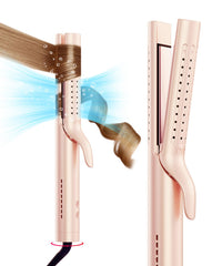 TYMO Airflow 2.0 curling iron open dial showing temperature control for quick styling