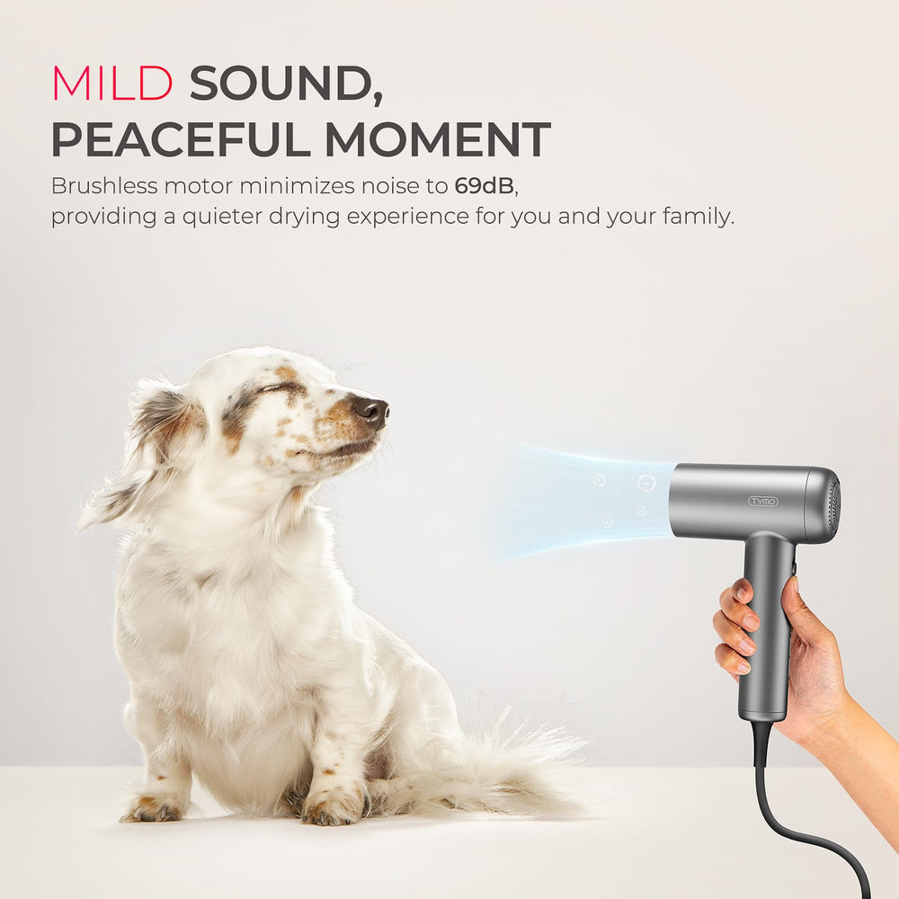 TYMO AIRHYPE Lite ionic system with billions of ions to reduce frizz