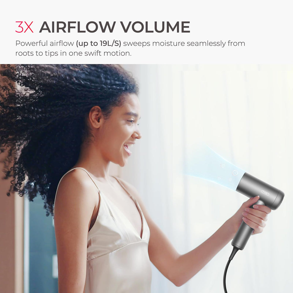 TYMO AIRHYPE Lite motor 110,000 RPM delivers strong airflow for faster drying