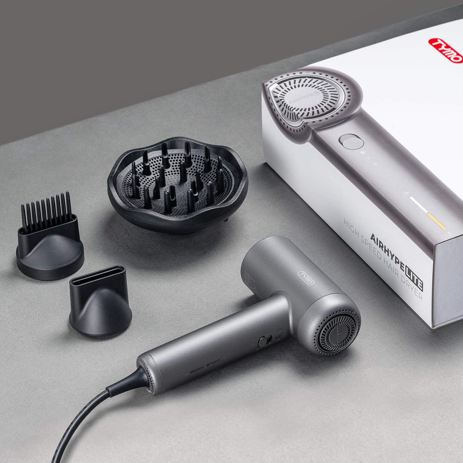 TYMO AIRHYPE Lite whisper-quiet operation supports quiet daily styling