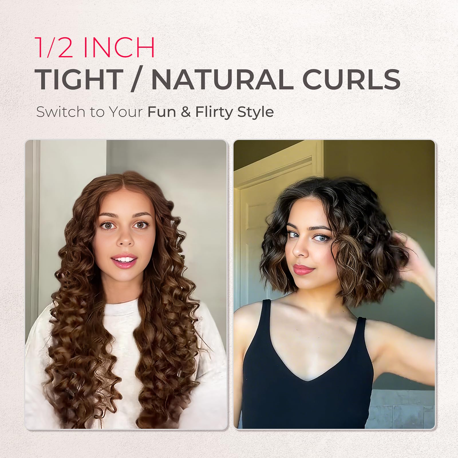 TYMO curling iron set glossy finish with ion technology for smooth hair