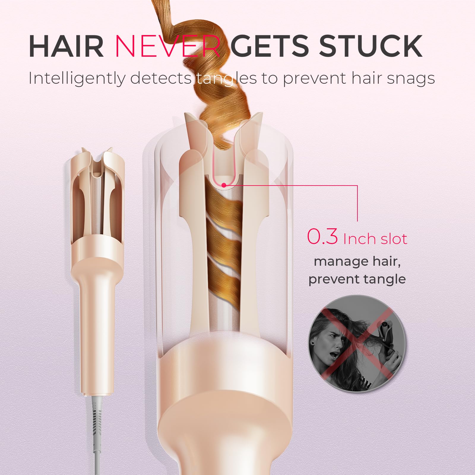 TYMO CurlPRO 1-inch barrel close-up ready for consistent curls