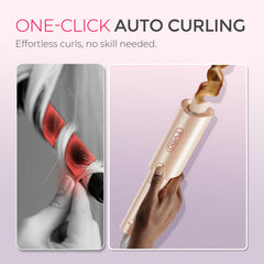 TYMO CurlPRO auto-rotate button enables easy, hands-free styling