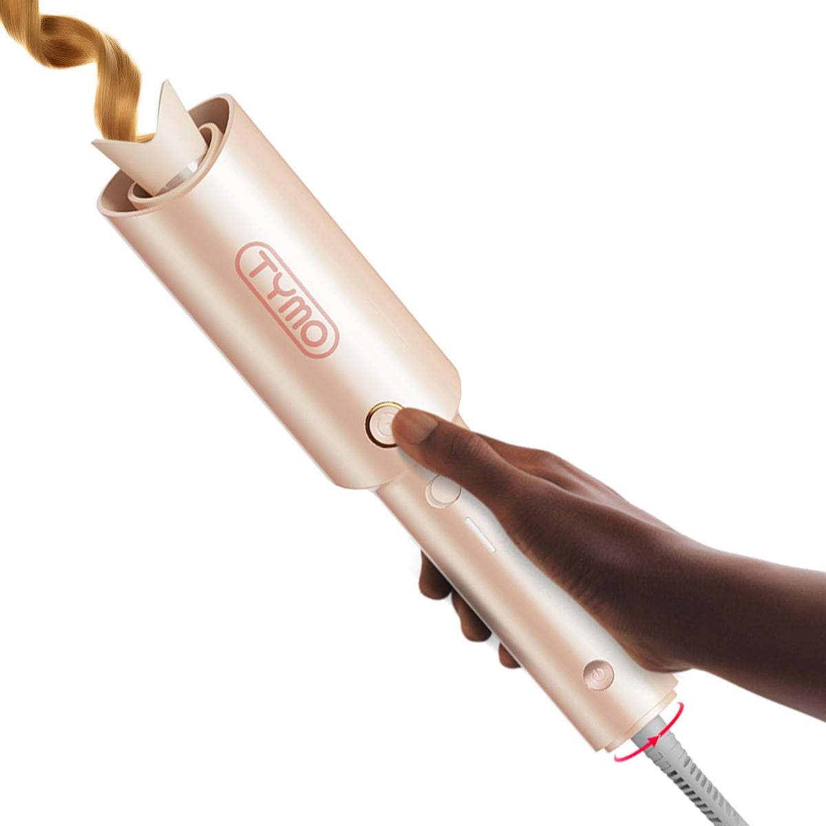 TYMO CurlPRO beach waves wand in action delivering effortless curls