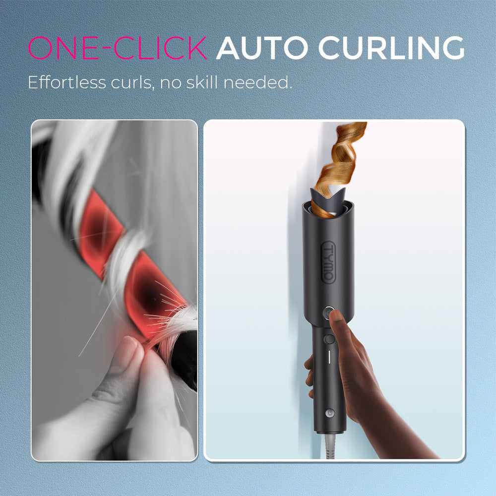 TYMO CURLPRO ceramic coating closeup for smooth glide and shine.