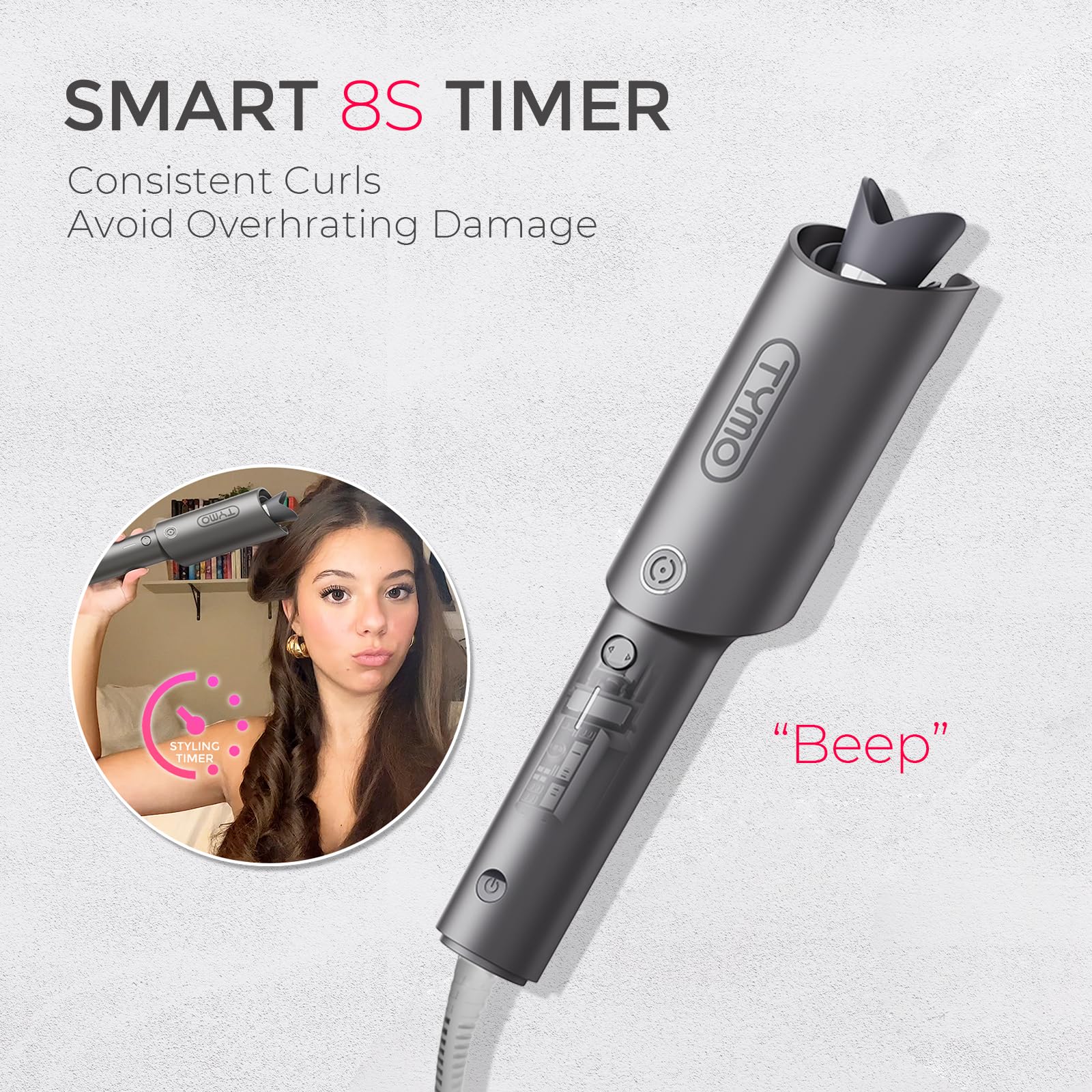 TYMO CURLPRO ceramic-finishing-hair supports healthy-looking styling results.