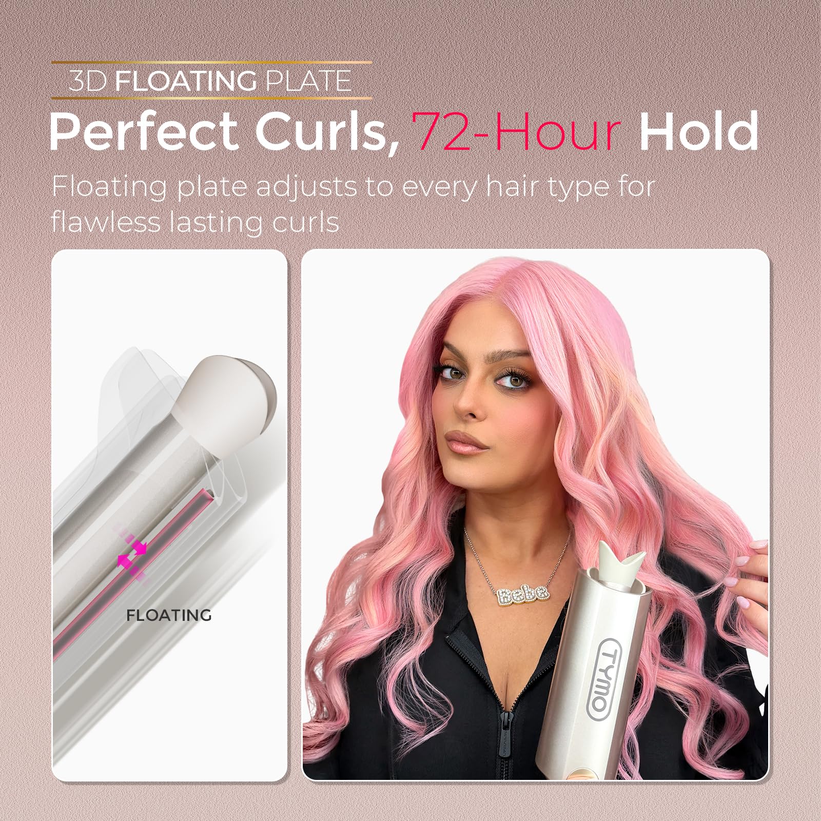 TYMO CurlPro Plus 600M ionic coating for shiny waves