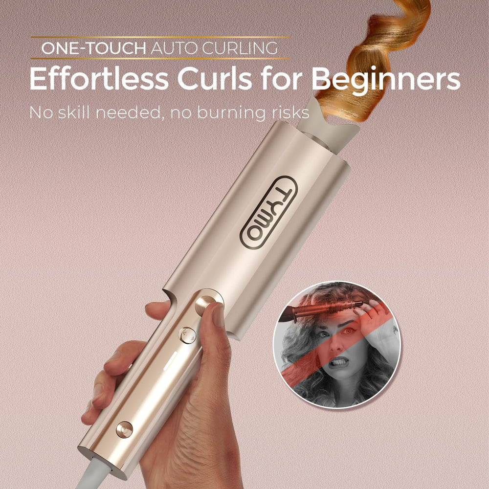 TYMO CurlPro Plus close-up barrel 1-25-inch highlights versatile curl sizes for long hair.