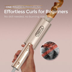 TYMO CurlPro Plus close-up barrel 1-25-inch highlights versatile curl sizes for long hair.