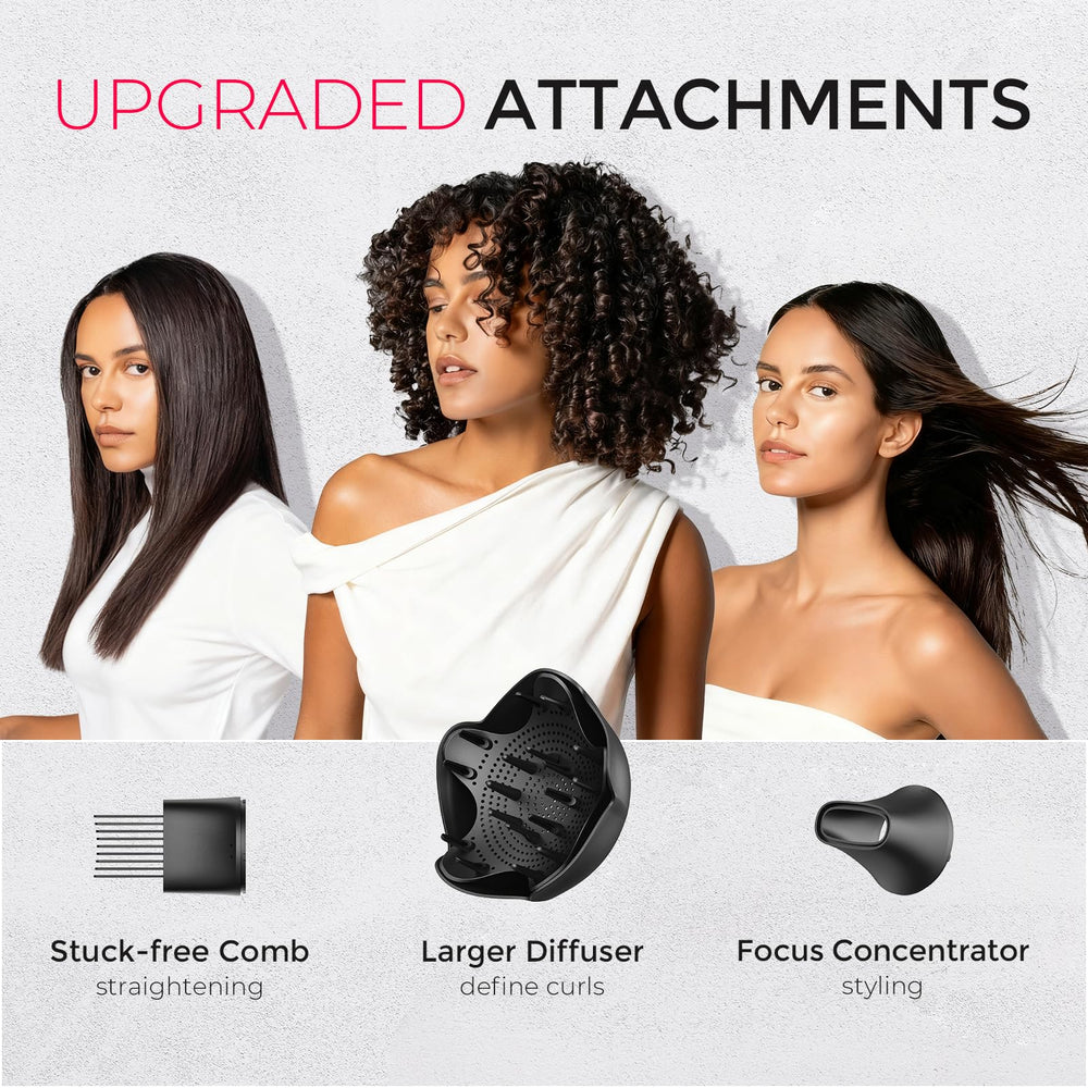 TYMO comb attachment smoothing hair for quick styling.