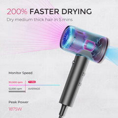 TYMO concentrator attachment focuses air for smooth blowouts.