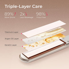 TYMO flat iron shows 32 temperature settings for precise control
