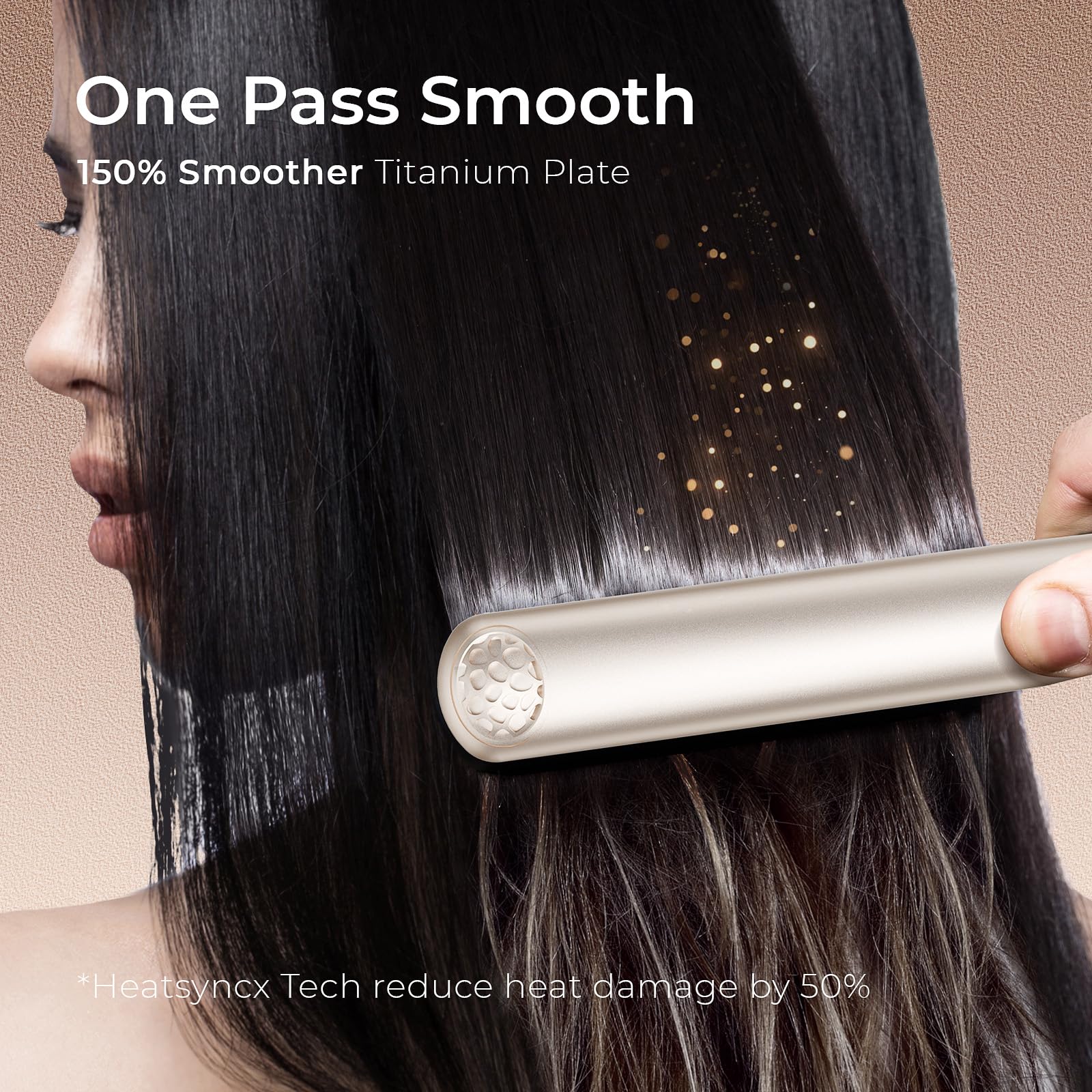 TYMO flat iron heats up in 10 seconds for quick styling