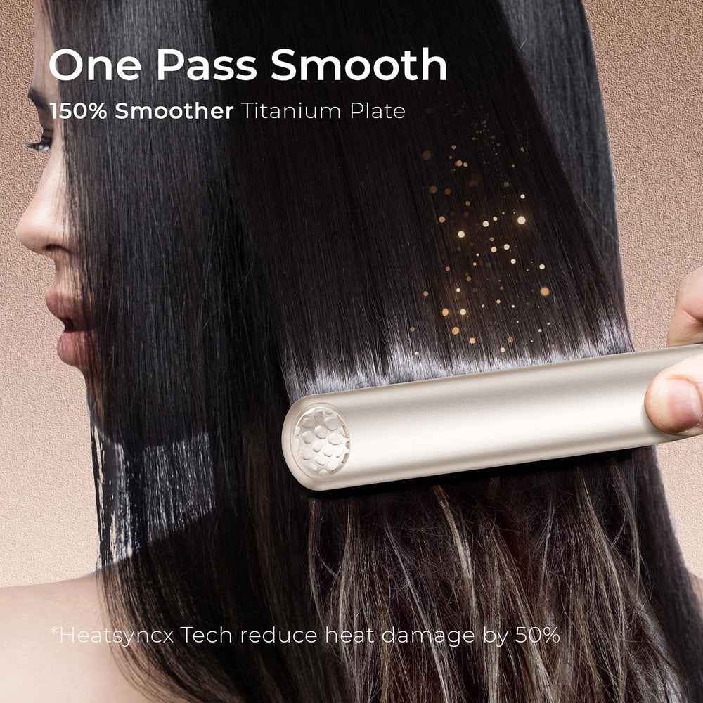 TYMO flat iron heats up in 10 seconds for quick styling