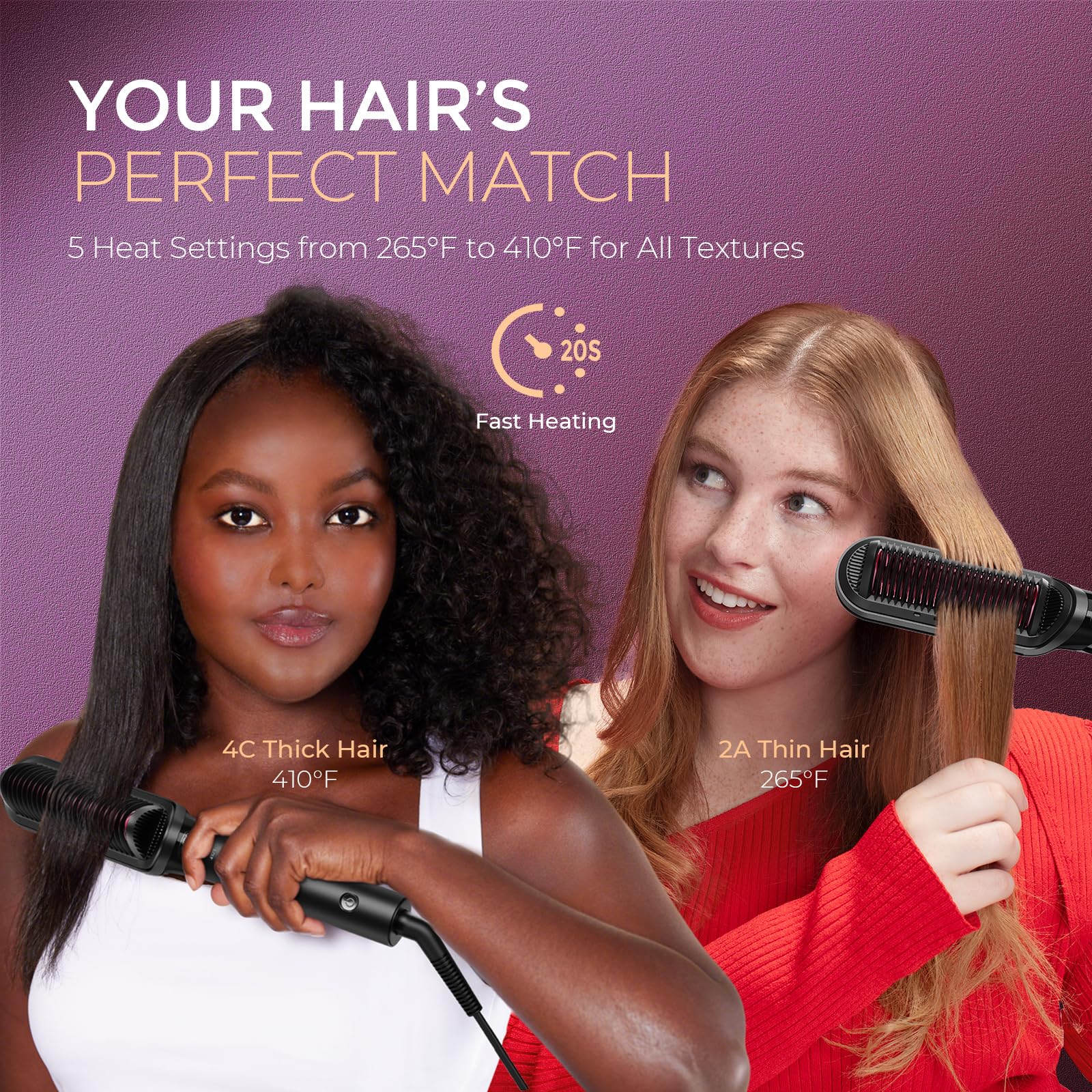 TYMO FLIPRO T-Sensor comb teeth protect scalp during styling with precision