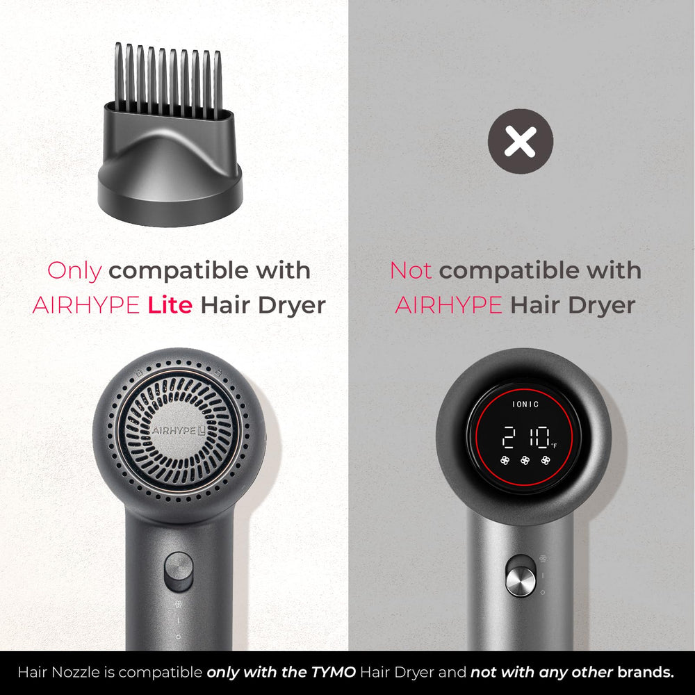TYMO Hair Comb Attachment evenly heats and dries hair while styling.