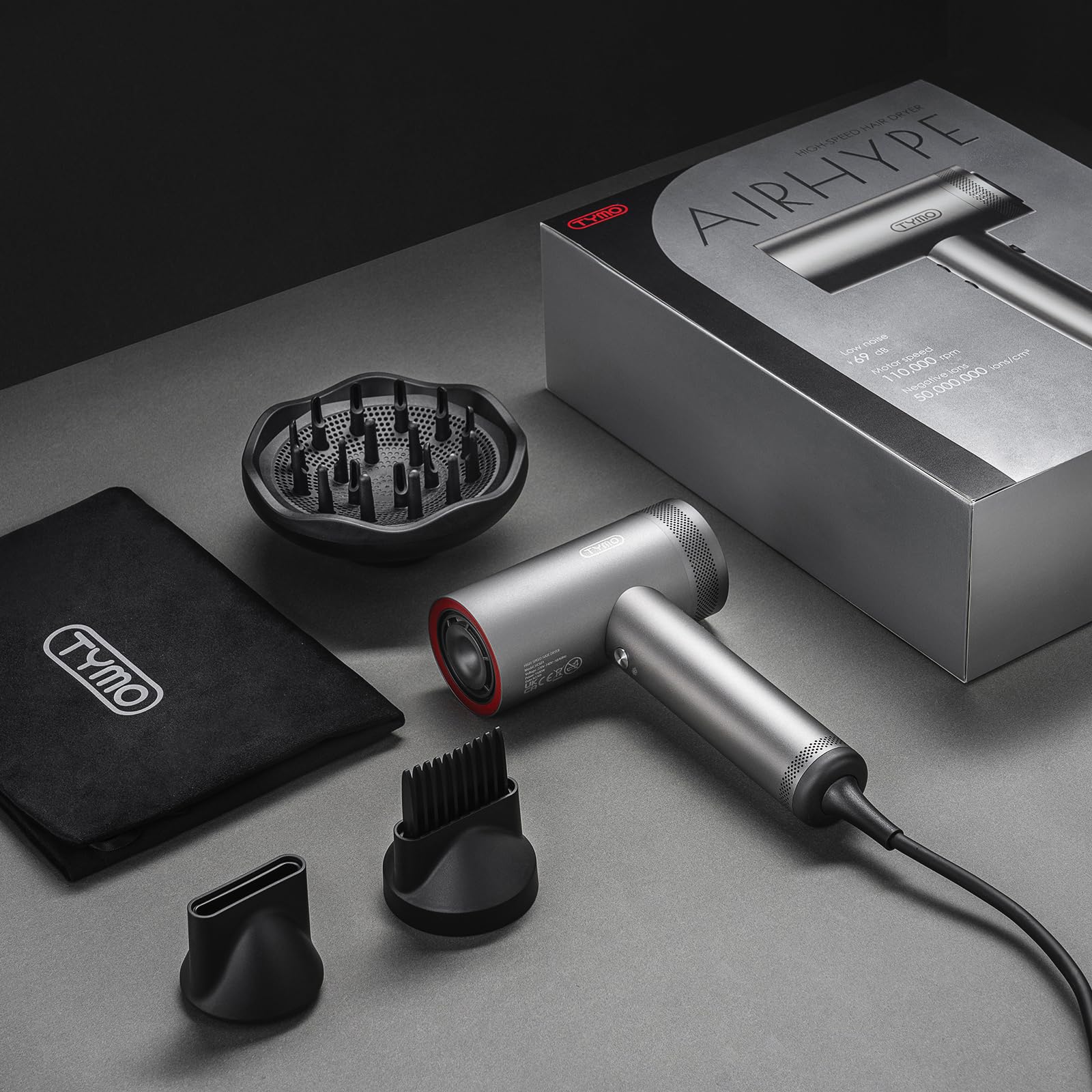 TYMO hair dryer 8 ft cord enables flexible salon-style workflows.