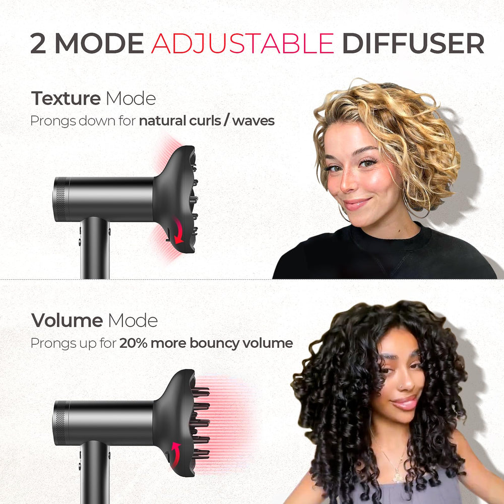 TYMO hair dryer thermo-control maintains stable heat during styling.