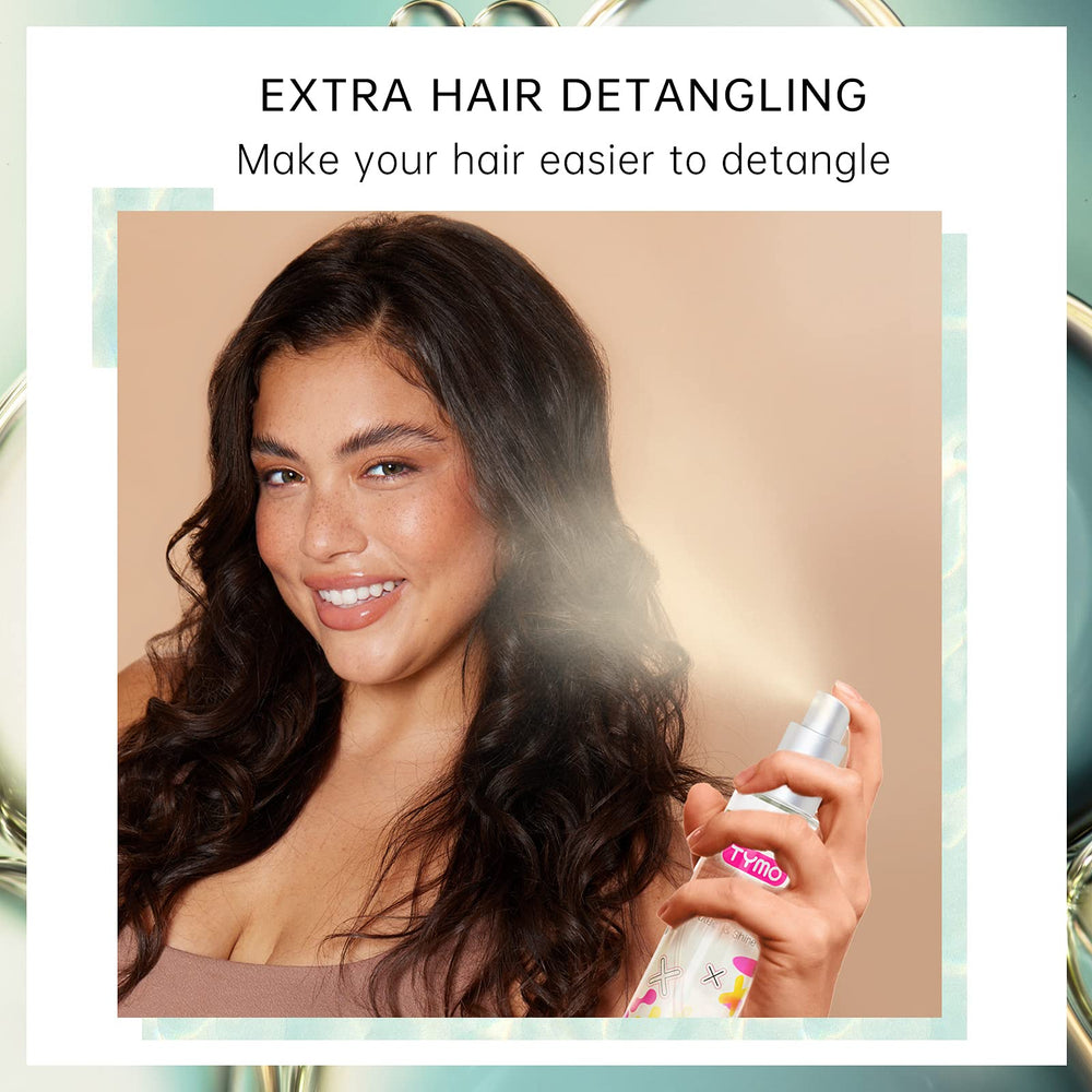 TYMO spray on hair styling process captures sleek, protected results