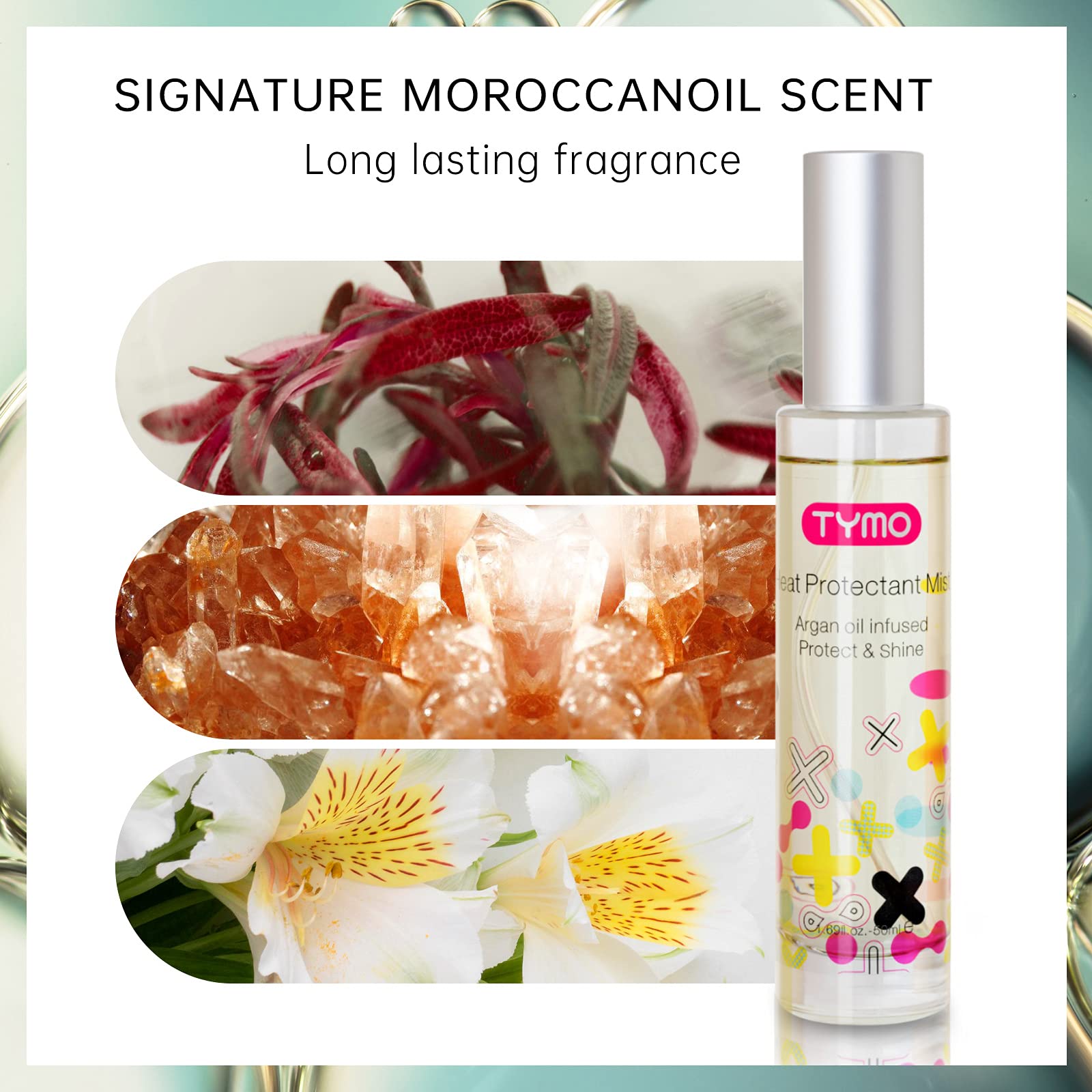 TYMO spray with styling tools demonstrates safer heat styling routines