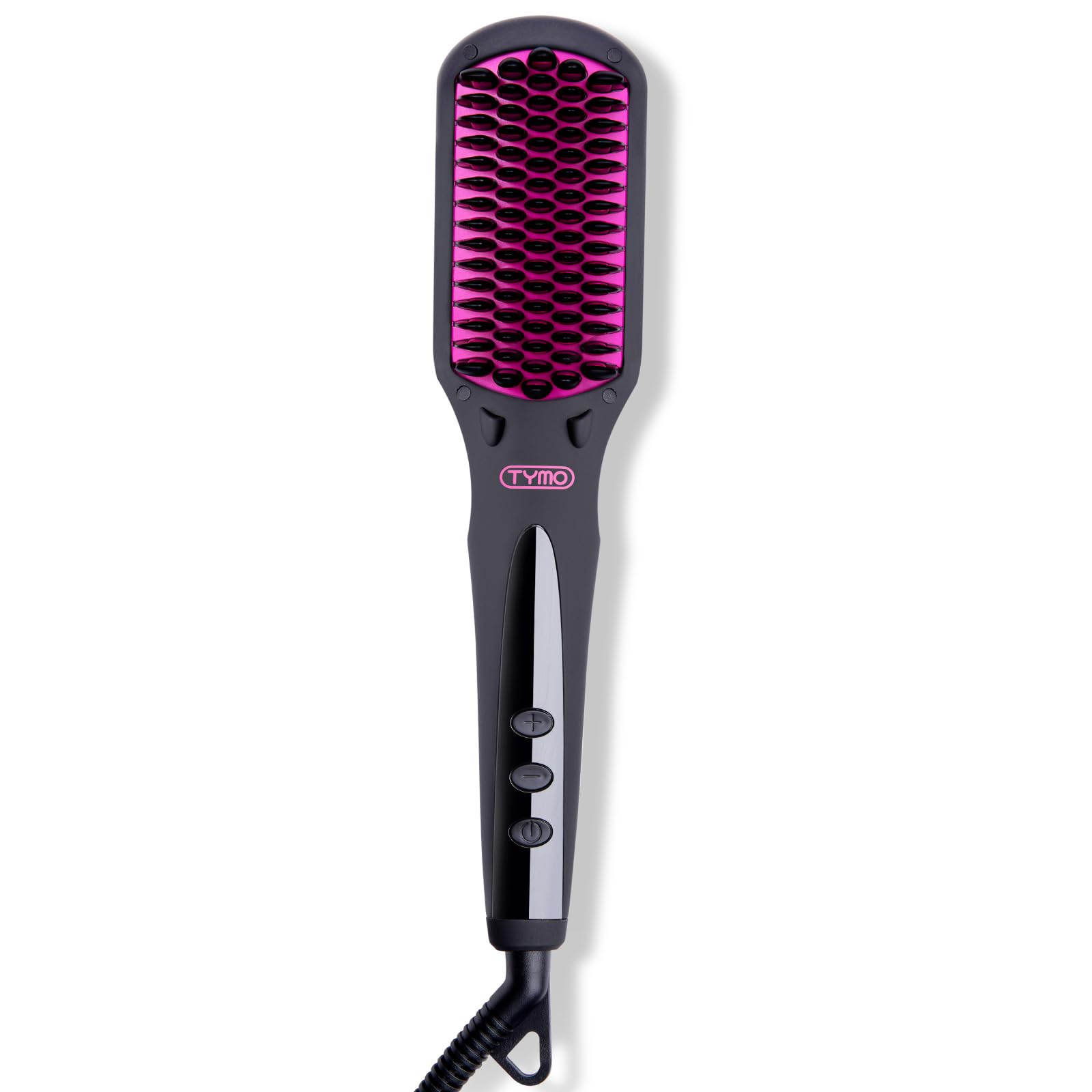 TYMO Ionic hair straightener brush with air-sandwich teeth for gentle, even heat styling.