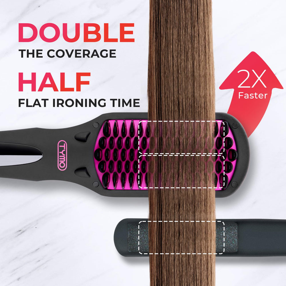 TYMO Ionic brush black teeth shield scalp while helping set and shape hair.
