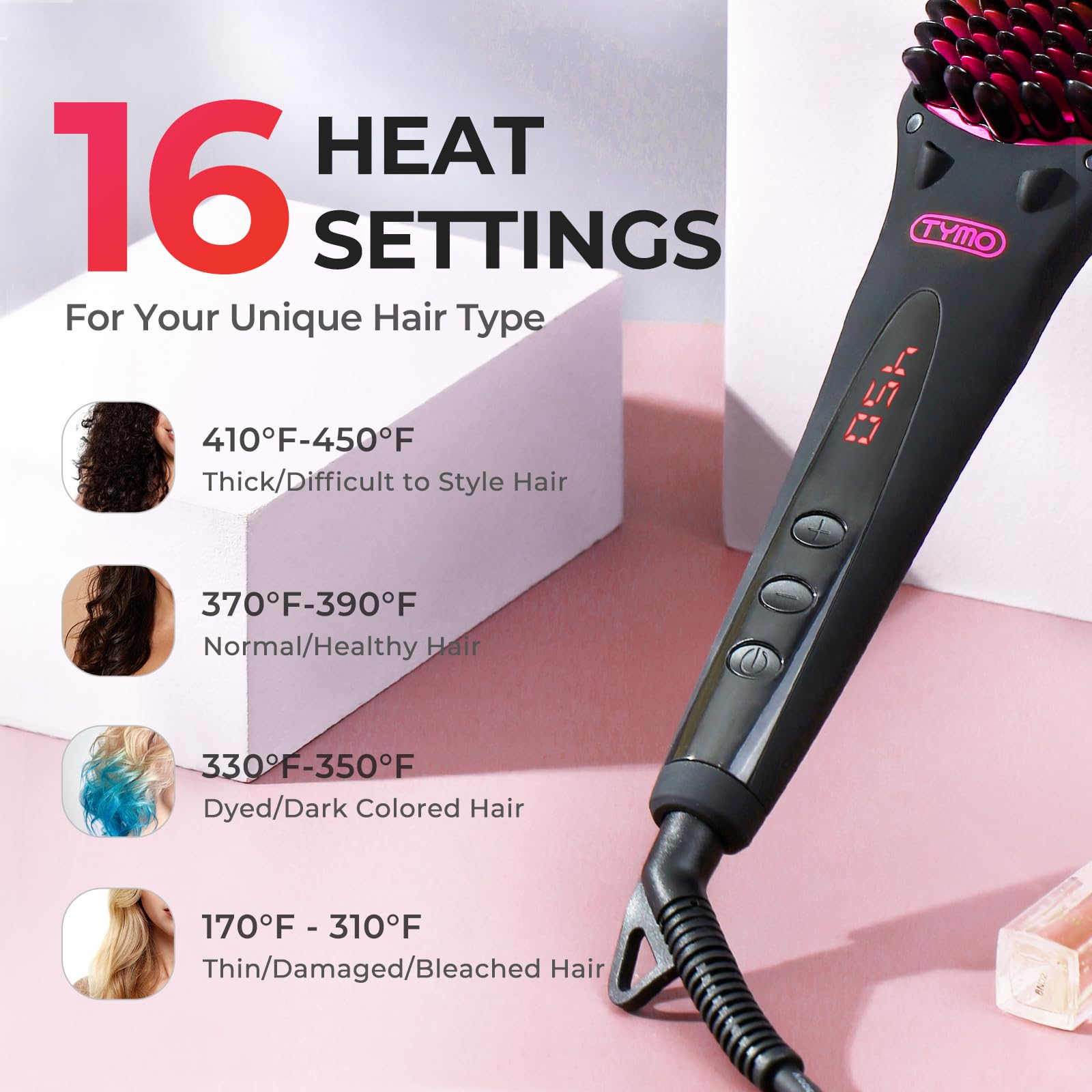 TYMO double ionic generator provides millions of negative ions for shine.