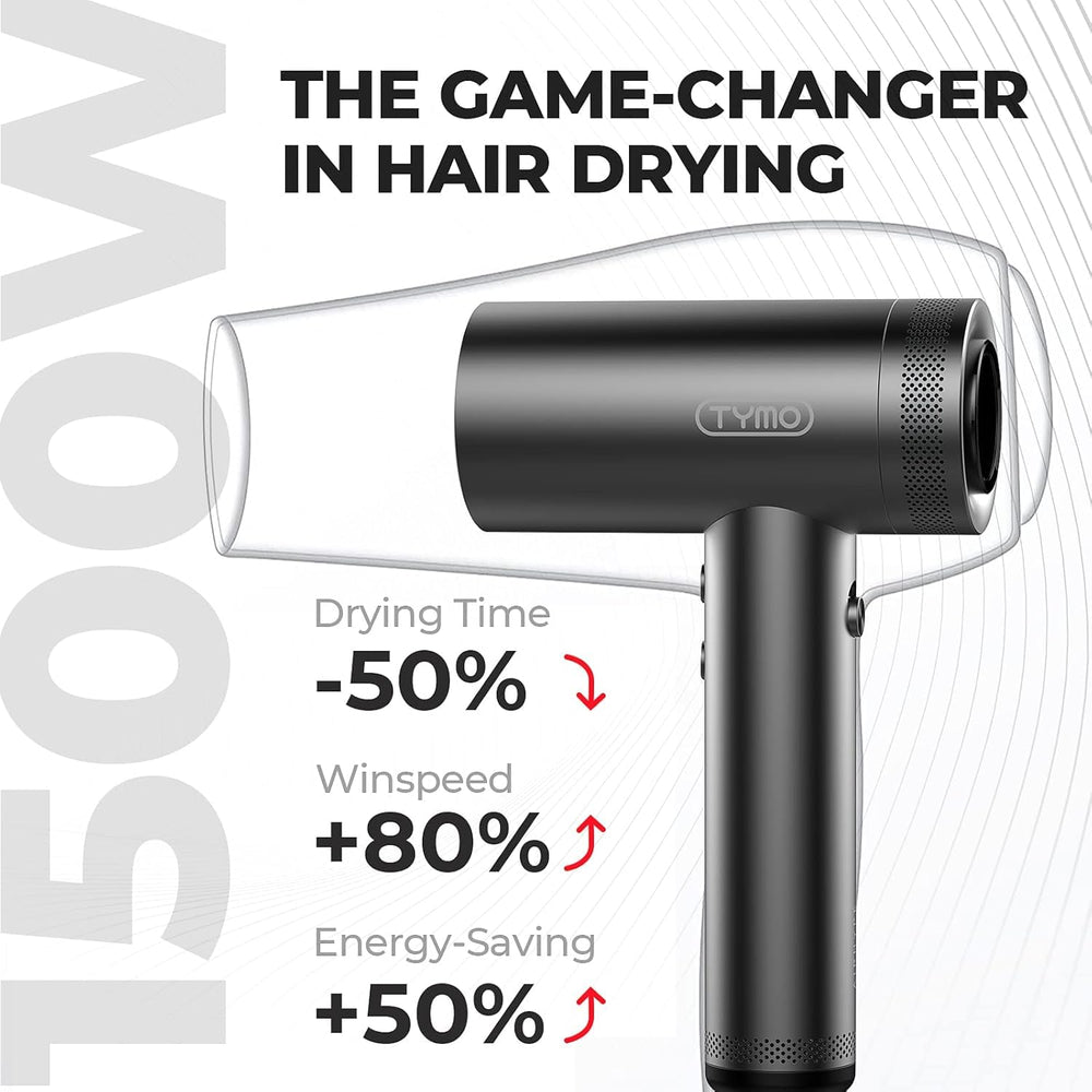 TYMO negative ions reduce frizz while drying