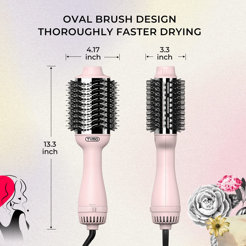 TYMO Pink Volumizer in use shows effortless styling and shiny results.