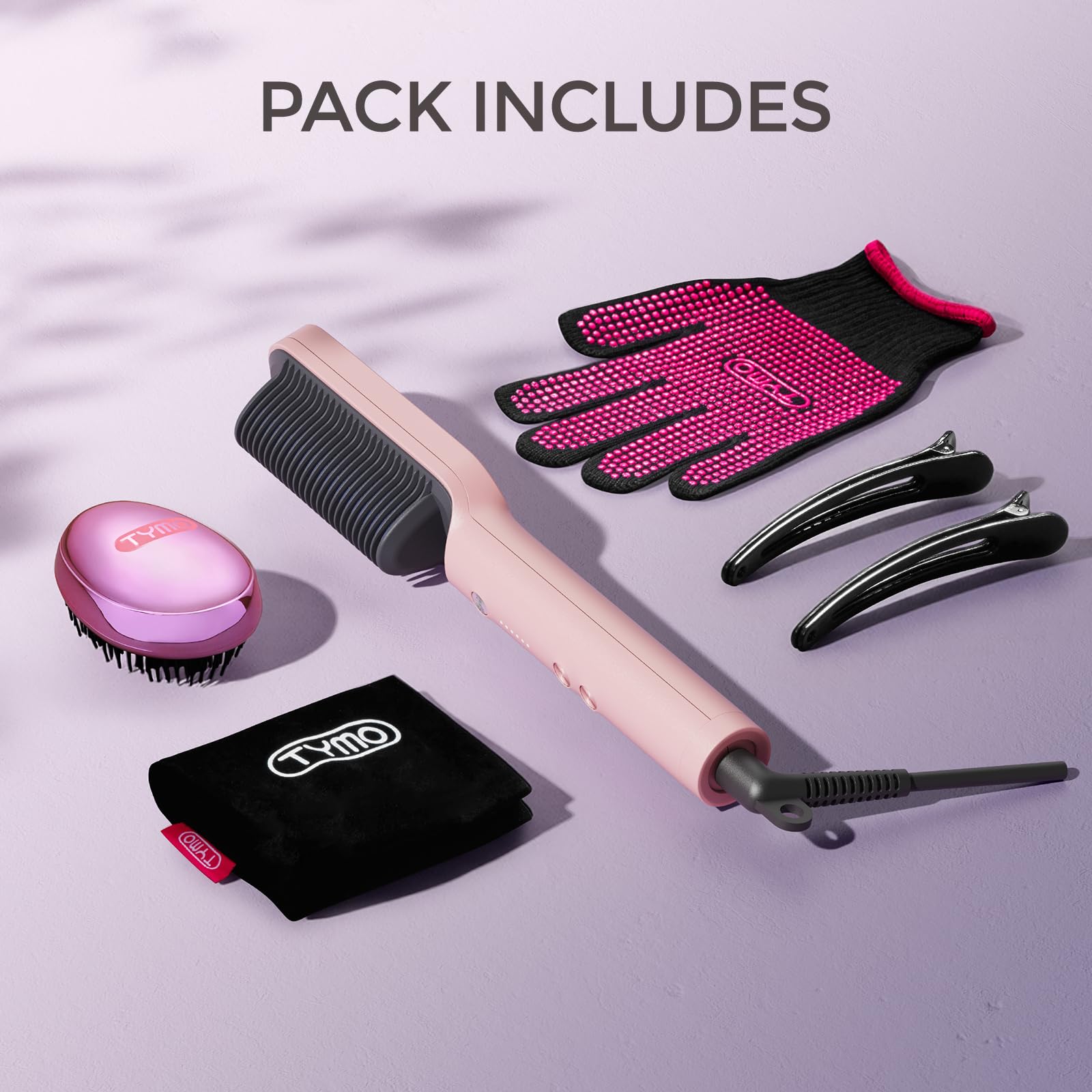 TYMO Ring Hair Straightener Brush anti-scald frame ensures safe styling