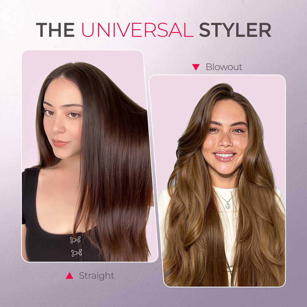 TYMO Ring Hair Straightener Brush keratin coating delivers shine and protection