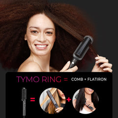 TYMO Ring hair straightener comb in hand for portable travel styling