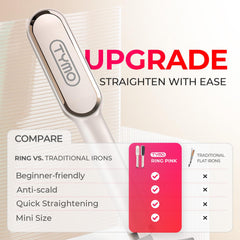 TYMO Ring Hair Straightener Comb compact travel view for on-the-go styling