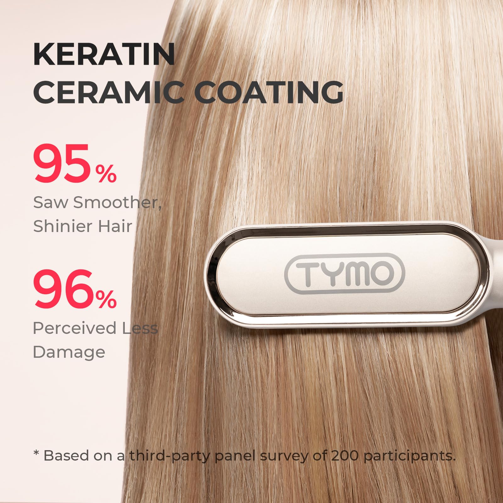 TYMO Ring Hair Straightener Comb keratin coating plate reduces heat stress