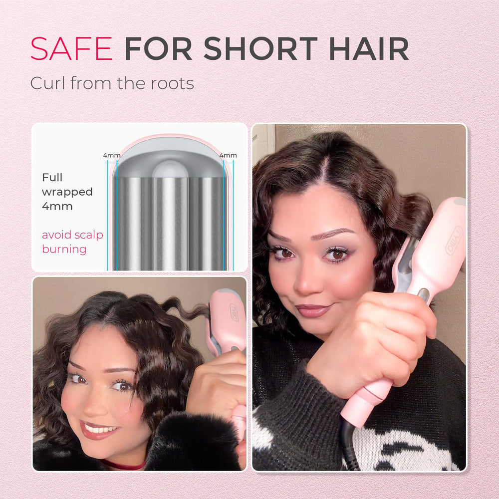 TYMO ROVY anti-scald design protects fingers during styling.