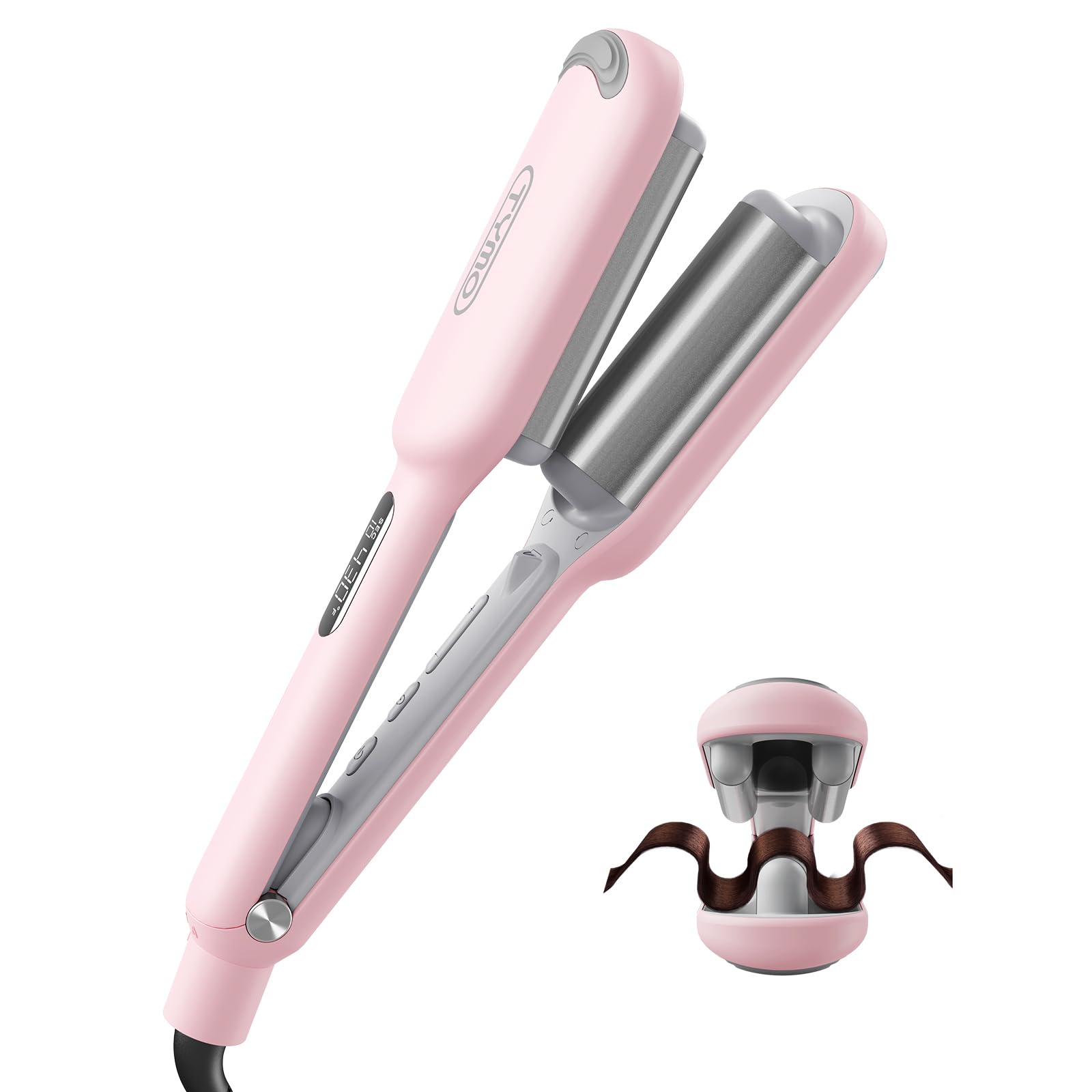 TYMO ROVY ceramic 3-barrel closeup for smooth salon-like waves.