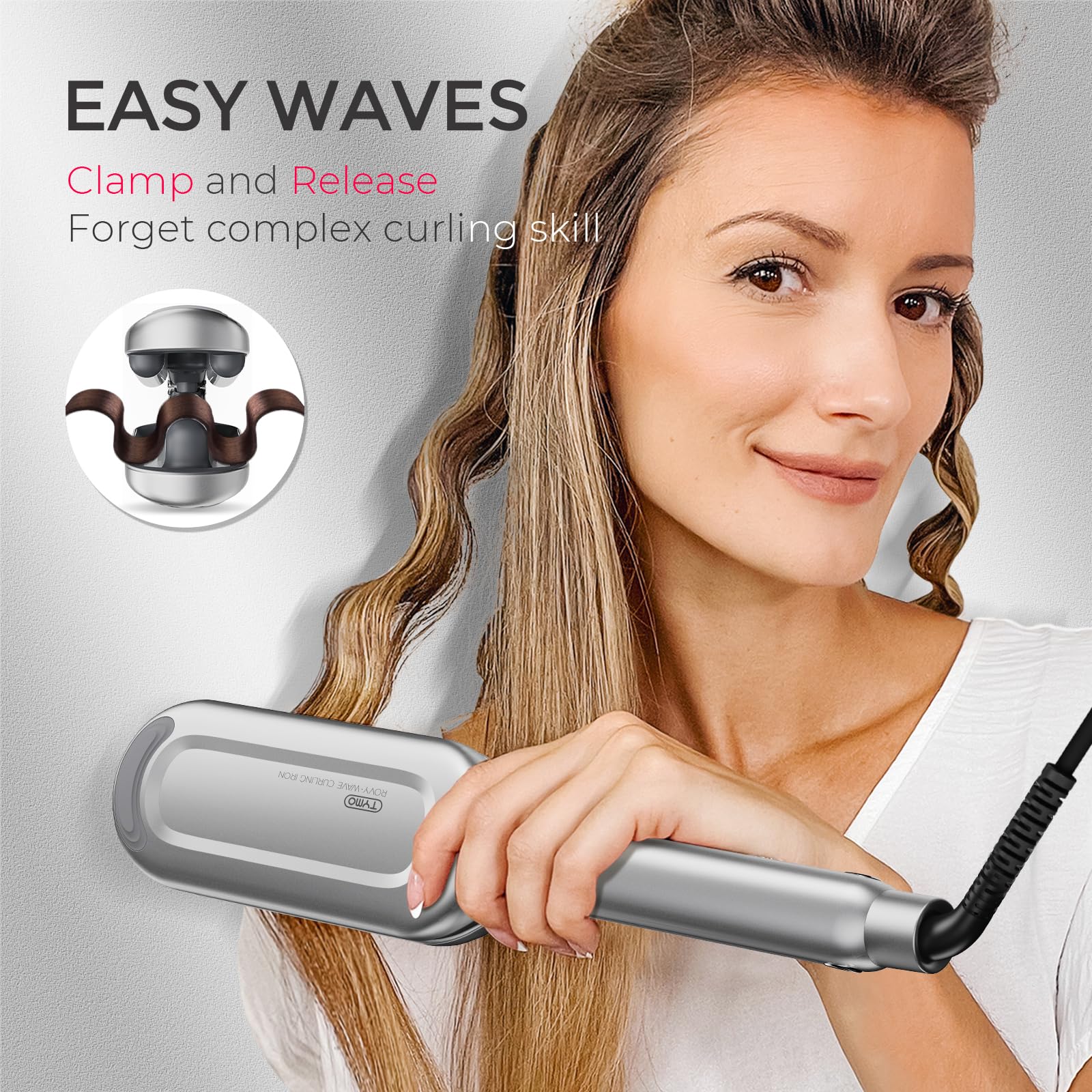 TYMO ROVY ceramic 3-barrel waver delivers uniform deep waves