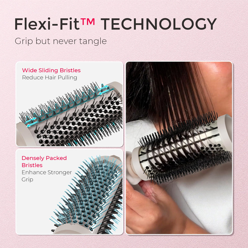 TYMO Stylux flexi-fit bristles close-up demonstrates gentle glide with minimal pulling