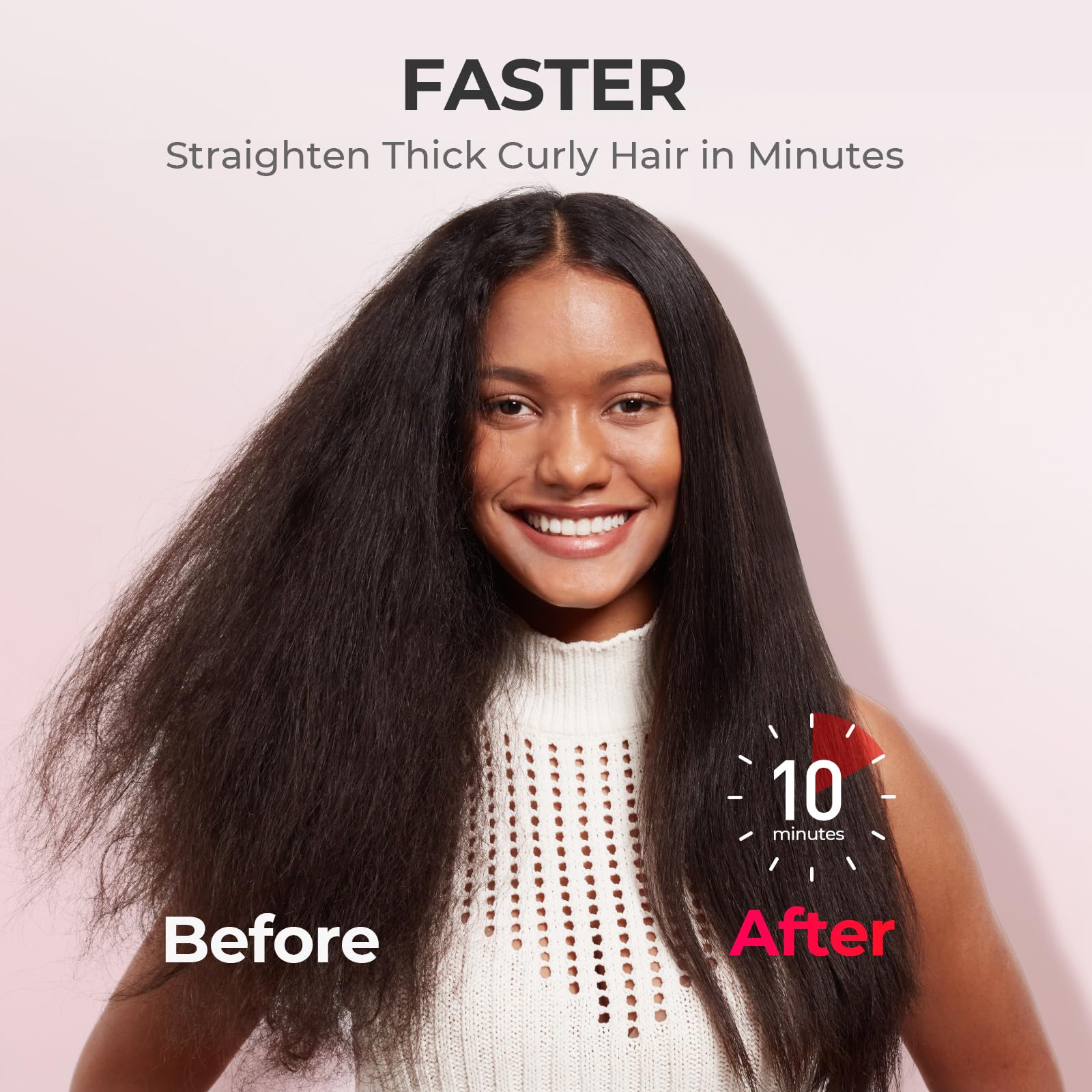 TYMO tourmaline ceramic bristles glide through hair with less snag