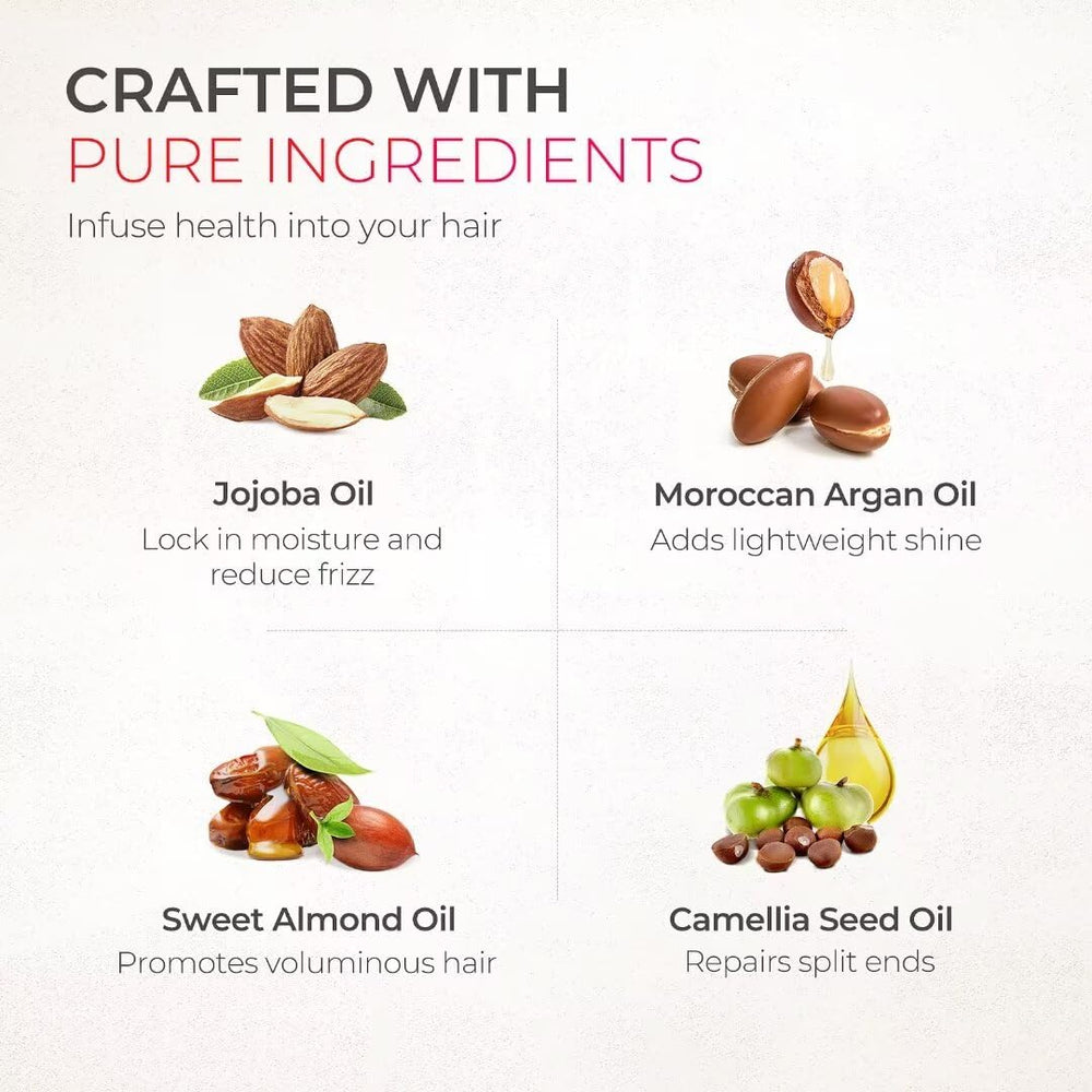 TYMO Weightless Hair Oil with argan and jojoba blend nourishes hair deeply