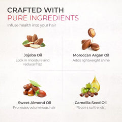 TYMO Weightless Hair Oil with argan and jojoba blend nourishes hair deeply