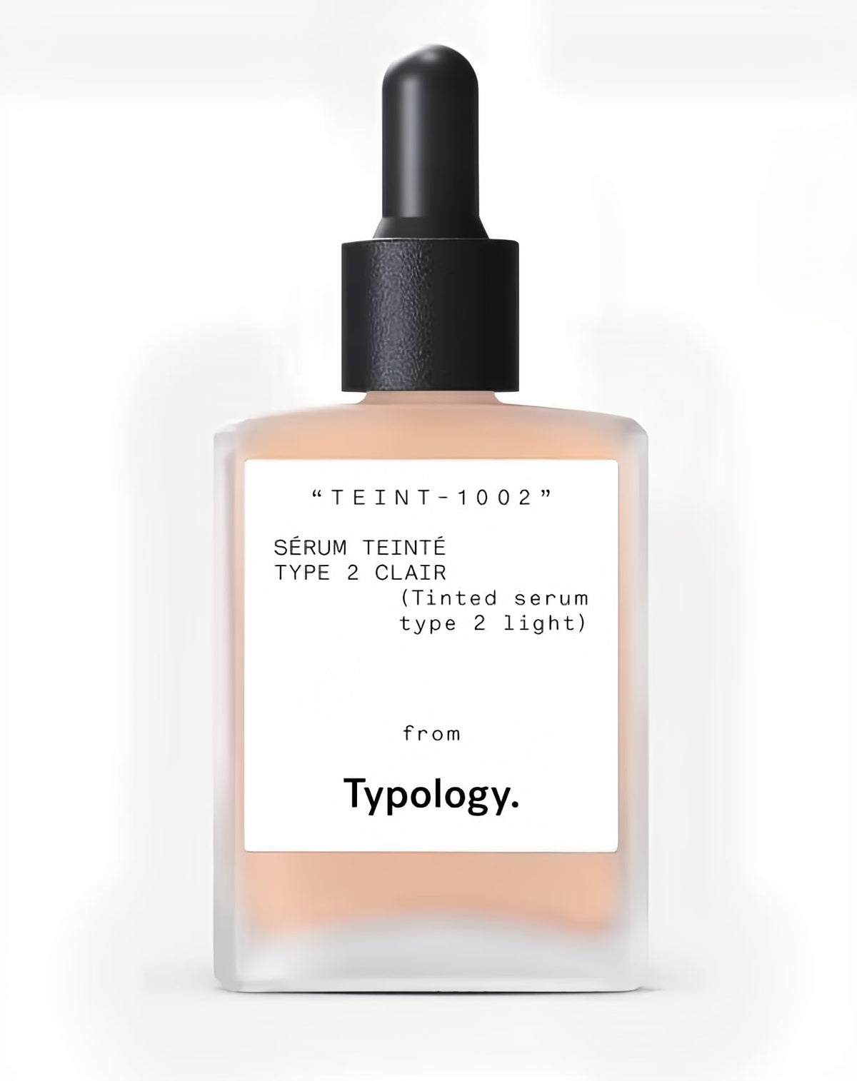 Typology tinted serum Type 2 Light bottle with vitamin C for subtle glow hydration.