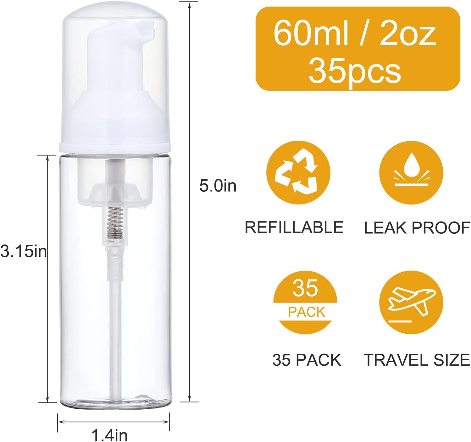 Tzirci clear PET material dispenser demonstrates durable, see-through contents.