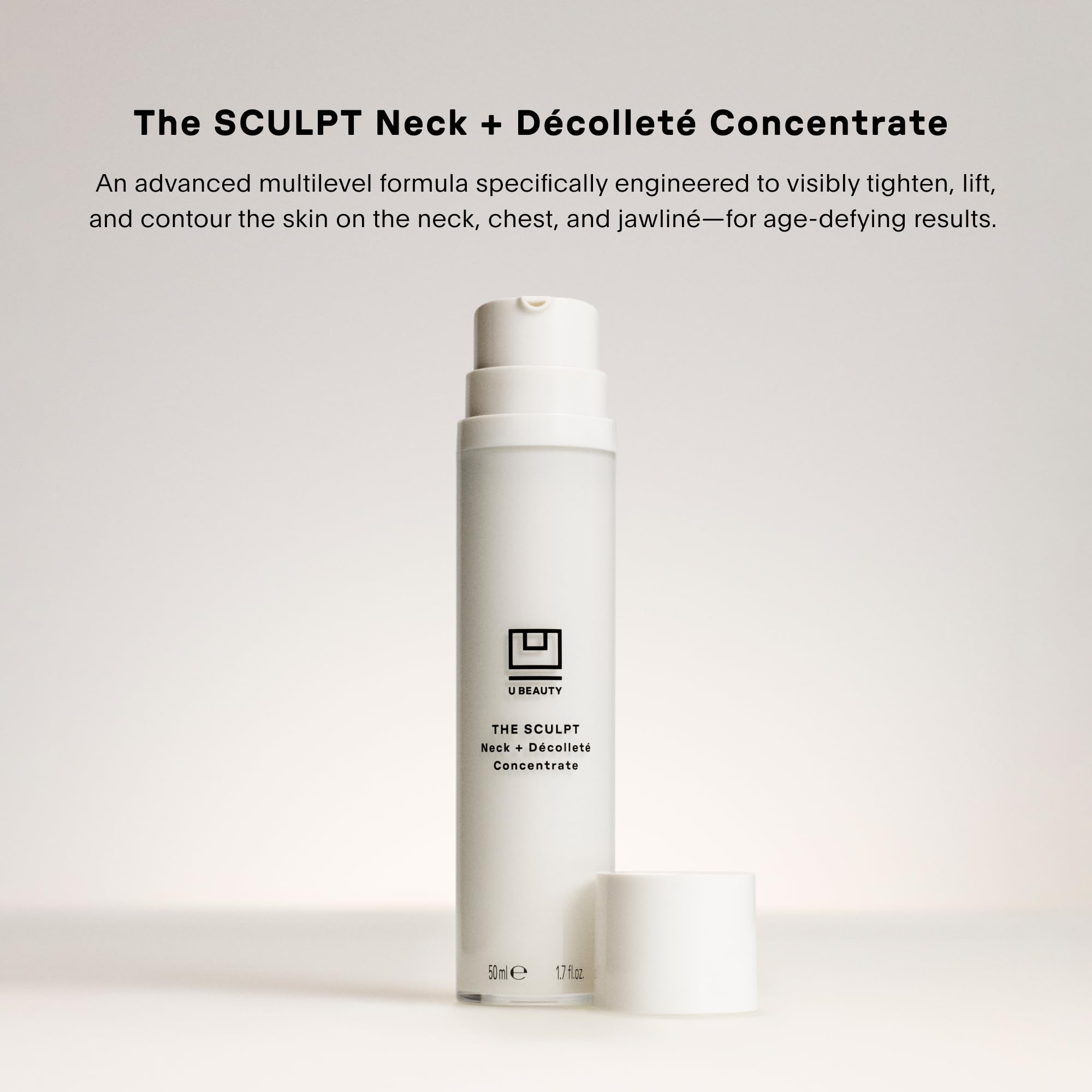 U Beauty SCULPT neck décolleté application demonstrates upward contouring.